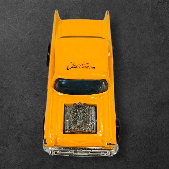 Vintage Hot Wheels '57 Chevy #56 Mattel 1976 Malaysia Orange Pink Triangle Retro - Picture 2 of 7